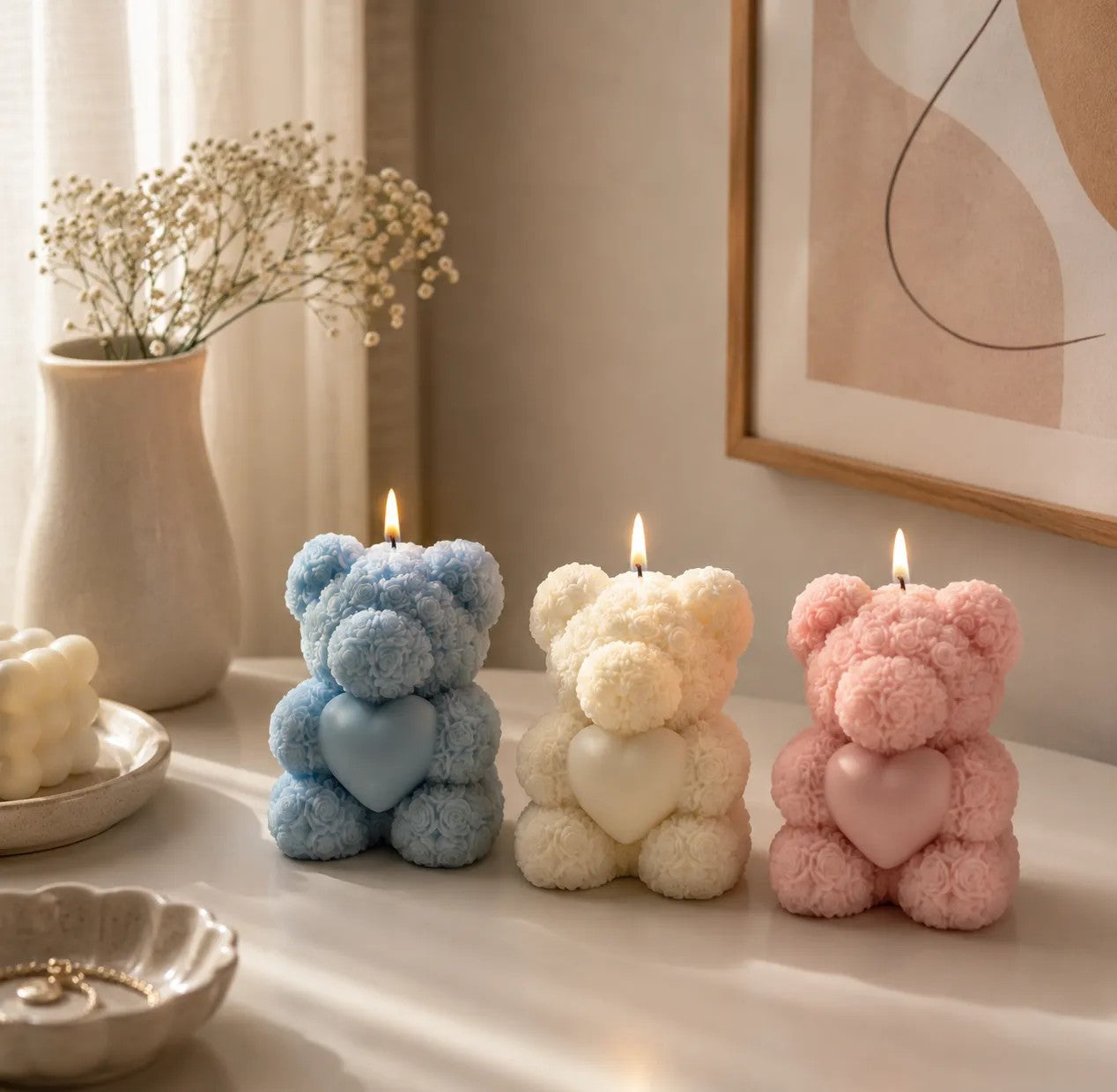 Teddy Bear Candle - L